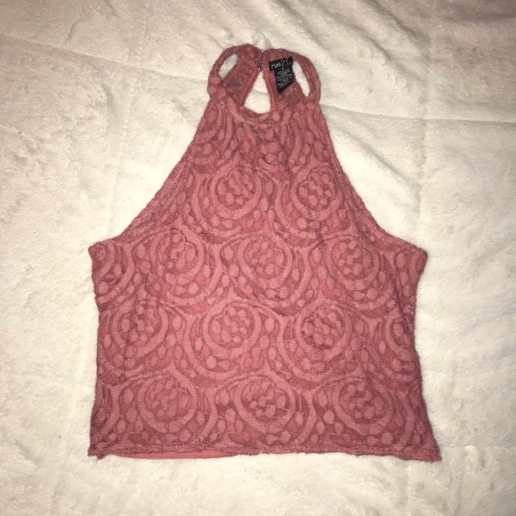 Mauve/pink halter crop top - Picture 1 of 4